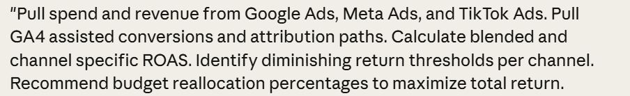 Screenshot of the marketing attribution prompt in Claude