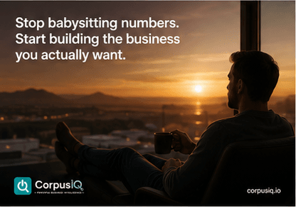 Stop babysitting numbers. Start building the business you actually want, with a man watching a sunset