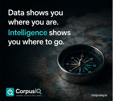 Data shows you where you are. Intelligence shows you where to go, beside a compass on a map